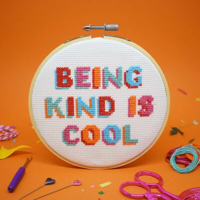 BEING KIND IS COOL' CROSS STITCH KIT