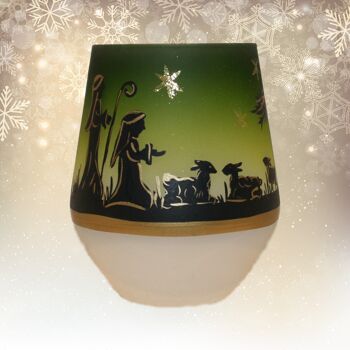 Tasse à lanterne avec motif de la Nativité vert 3