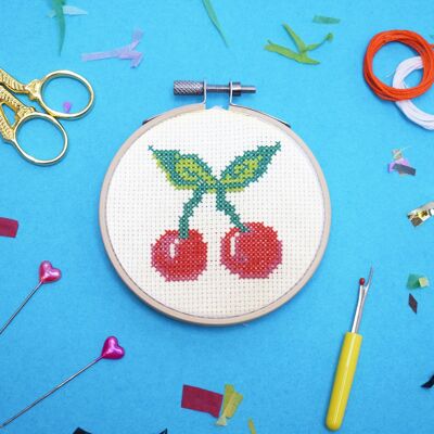 Cherry Bomb' Mini Cross Stitch Kit