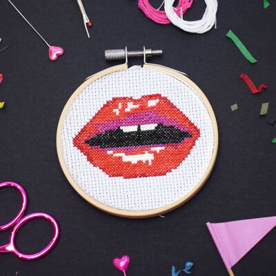 Read my Lips' Mini Cross Stitch Kit