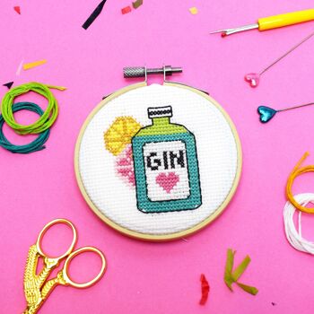 Mini kit de point de croix "Gin Time" 1