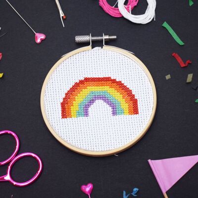 Kit mini punto croce sopra l'arcobaleno