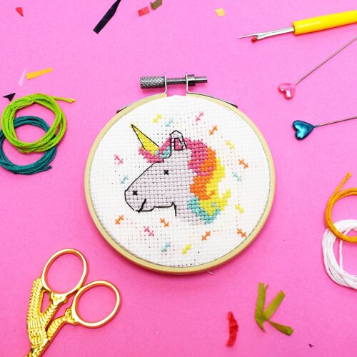 Magical Unicorn' Mini Cross Stitch Kit