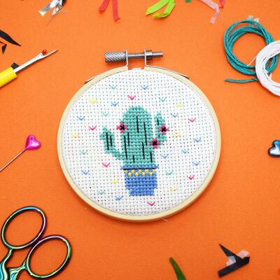 Mini kit de punto de cruz de Cute Cactus