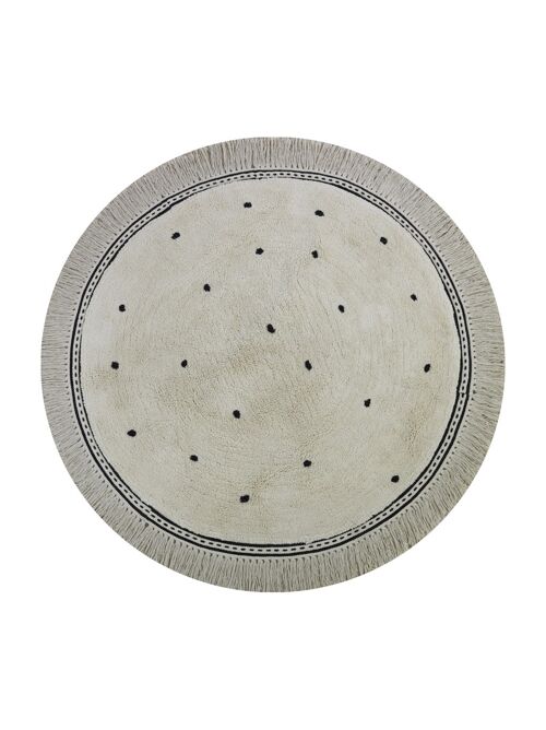 Rug Anna dots cream - black - white