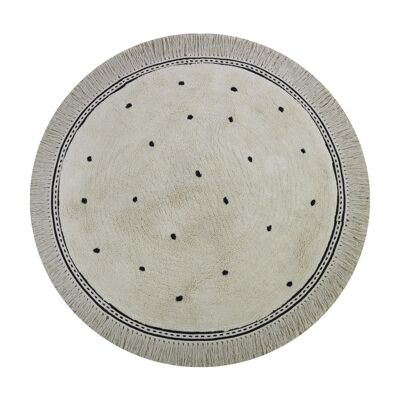 Rug Anna dots cream - black - white