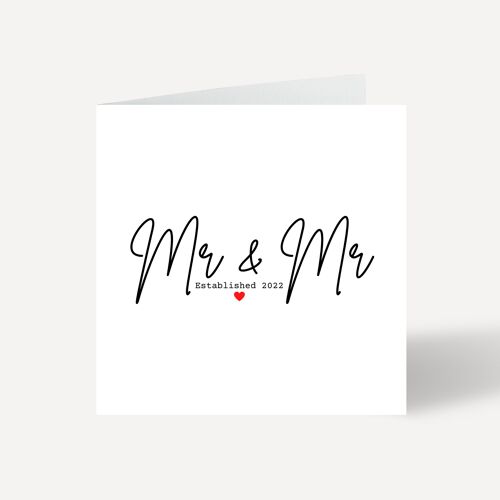 Mr and Mr Wedding Congratulations Card
