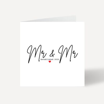 Carte de félicitations de mariage Mr et Mr