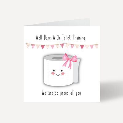 Well Done with Toilet Training Card - with bow detail