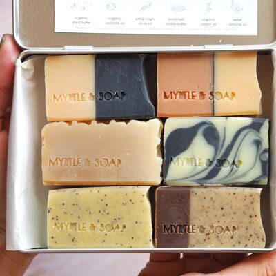 Myrtle & Soap Geschenkset mit 6 natürlichen Mini Seifen