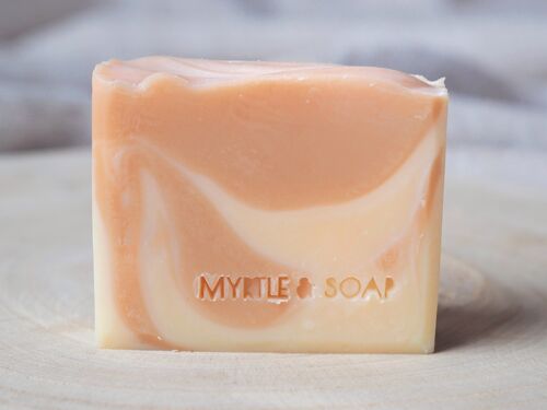 ROSE BLOSSOM organic natural facial cleansing soap with organic safflower oil, pink French clay & rose geranium oil