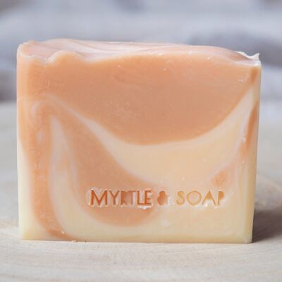 ROSE BLOSSOM organic natural facial cleansing soap with organic safflower oil, pink French clay & rose geranium oil