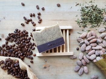 Savon naturel MORNING COFFEE au café Arabica, menthe poivrée et poudre de cacao biologique. peeling 5