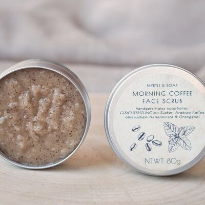 MORNING COFFEE Face scrub with sugar, ground coffee & peppermint