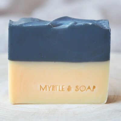 NIGHT & DAY natural soap with fresh lemon fragrance from May Chang & activated charcoal