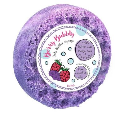 B696 Berry Bubbly 190gr Body Buffer Shower Sponge