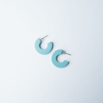 Boucles d’oreilles Lux Mini Hoop - jolies boucles d’oreilles cerceau en résine d’acétate bleu 1