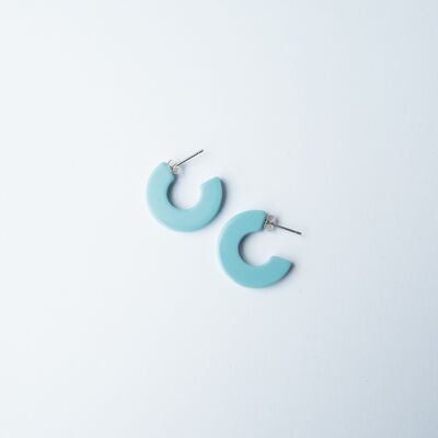 Lux Mini Hoop Earrings- pretty blue acetate resin huggie hoop earrings