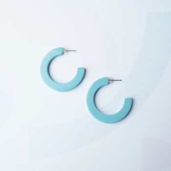 Boucles d’oreilles Lux Midi Hoop - jolies boucles d’oreilles en résine d’acétate bleue 4