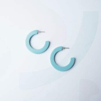 Boucles d’oreilles Lux Midi Hoop - jolies boucles d’oreilles en résine d’acétate bleue 5