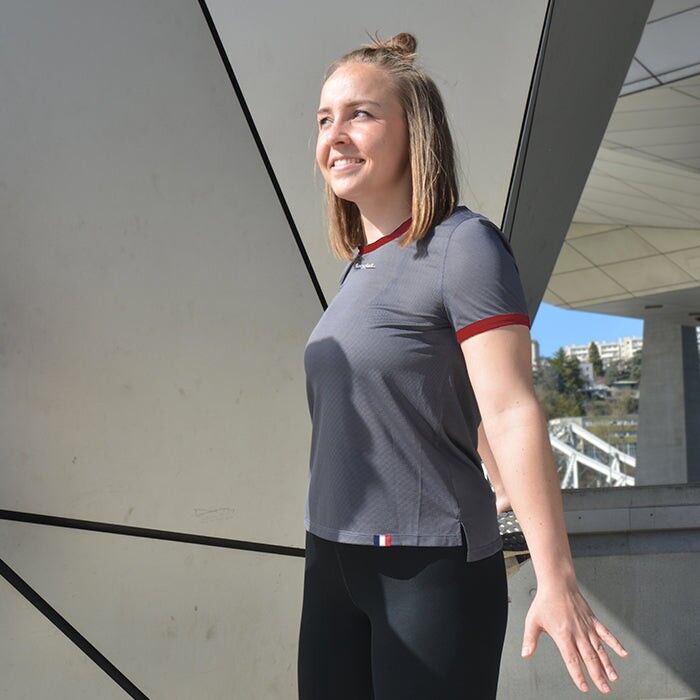 Französisches Lauf-T-Shirt - Le Réglo - Burgund - Damen