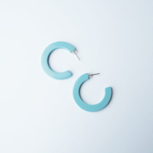 Lux Midi Hoop Earrings- Pretty pale blue acetate resin hoops