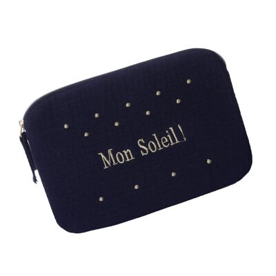 Mon Soleil Cotton Gauze Pouch! Navy blue