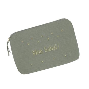 Pochette en Gaze de coton Mon Soleil ! Khaki