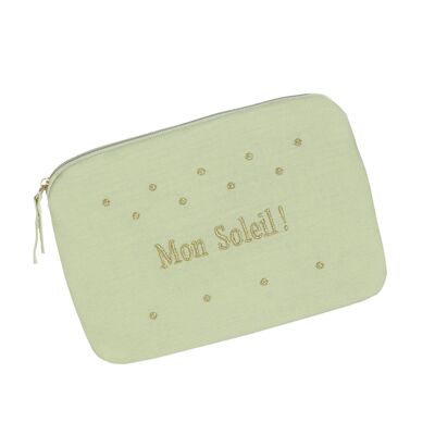 Pochette en Gaze de coton Mon Soleil ! Beige 2