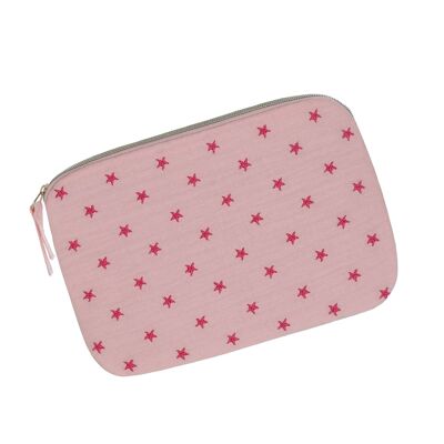 Multiple stars cotton gauze pouch Pink