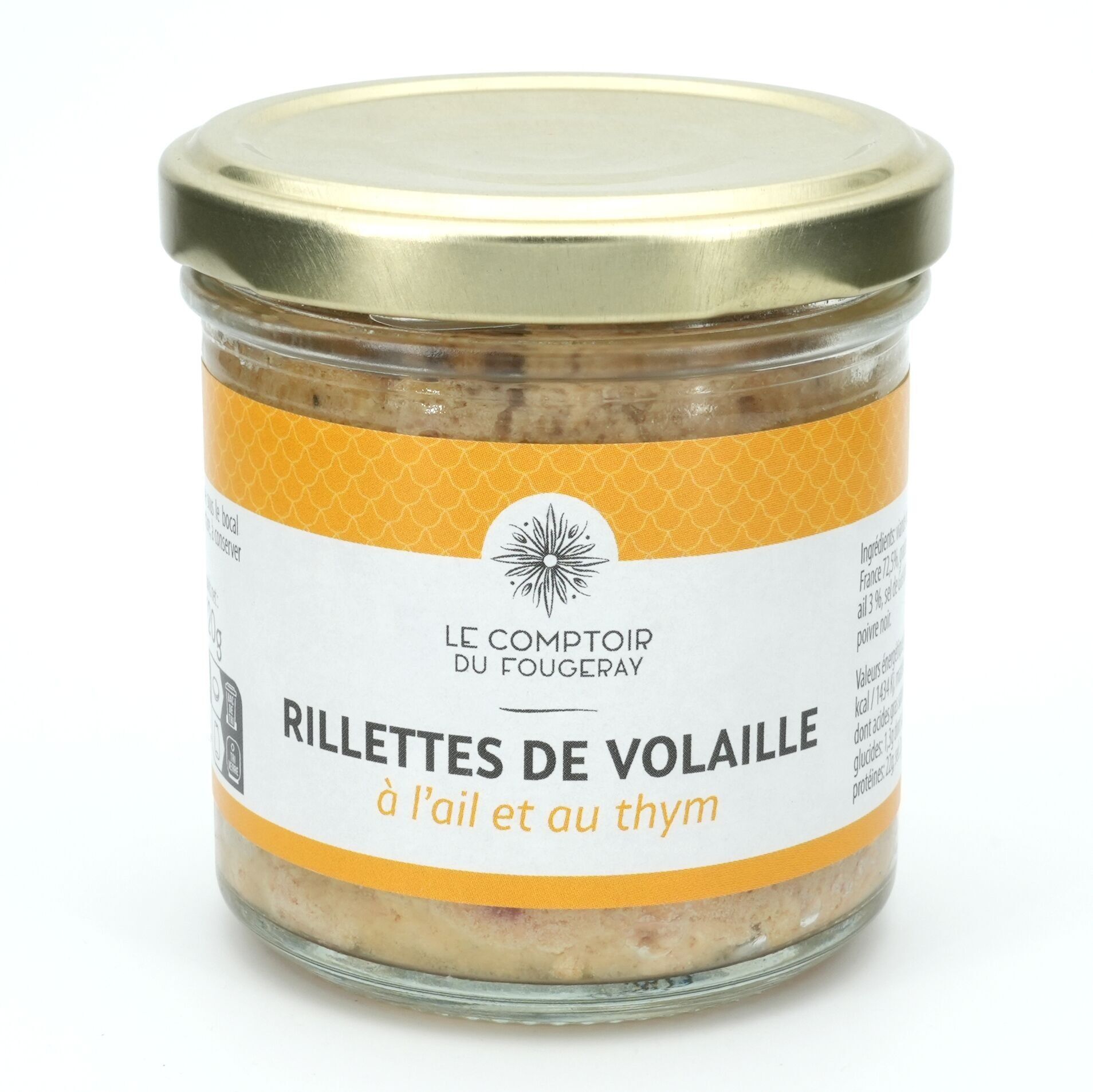 Hähnchen-Rillettes mit Knoblauch und Thymian 120 g (Le Comptoir du Fougeray)