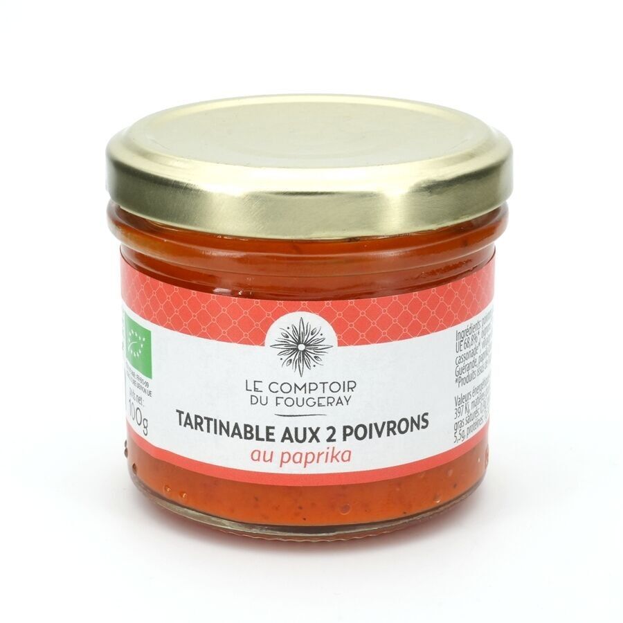 Crema spalmabile biologica con 2 peperoni e paprika dolce 100g (Le Comptoir du Fougeray)