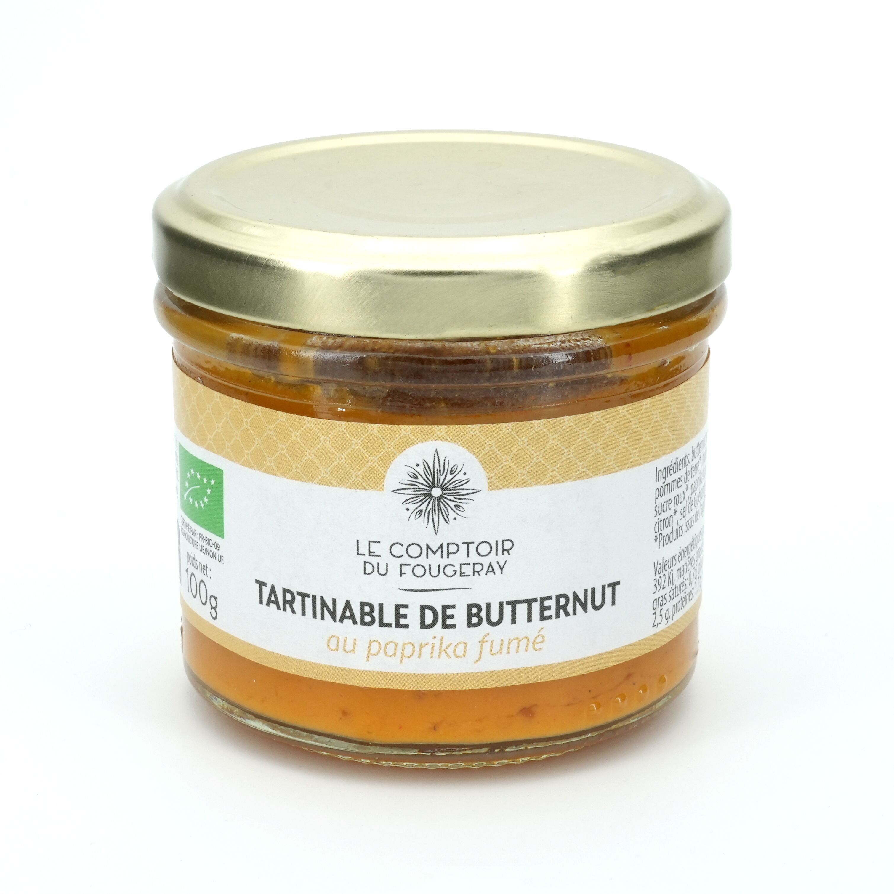 Organic butternut spread with smoked paprika 100g (Le Comptoir du Fougeray)