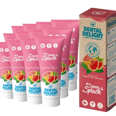 Dental Delight Sunny Splash | 12x  Zahnpasta mit Grapefruit-Minz-Geschmack