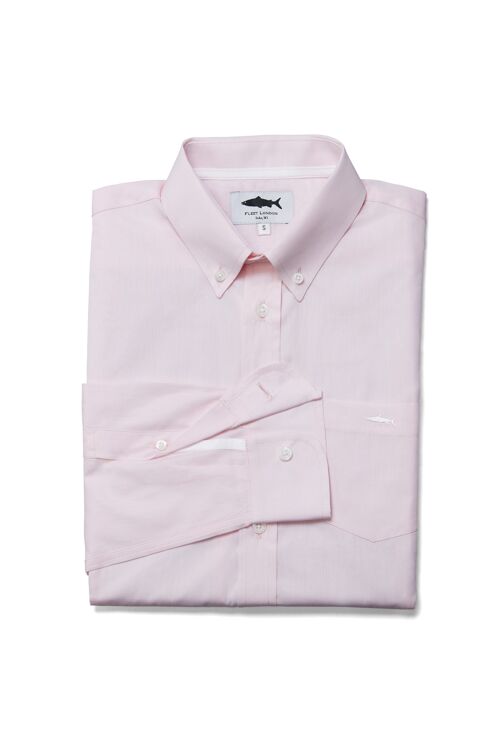 Salmon Pink Shirt in  100% cotton poplin