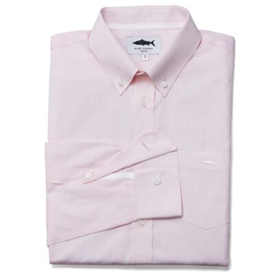 Chemise rose saumon en popeline 100% coton