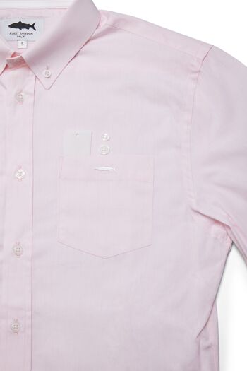 Chemise rose saumon en popeline 100% coton 2