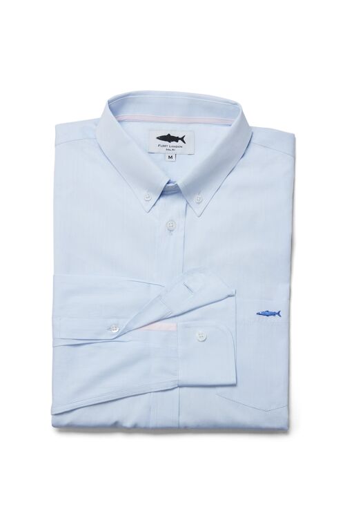 Pale Blue Shirt in 100% cotton poplin