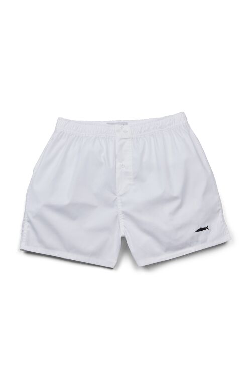 White Slimmer Cut Boxer Shorts