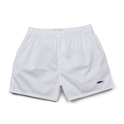 White Slimmer Cut Boxer Shorts