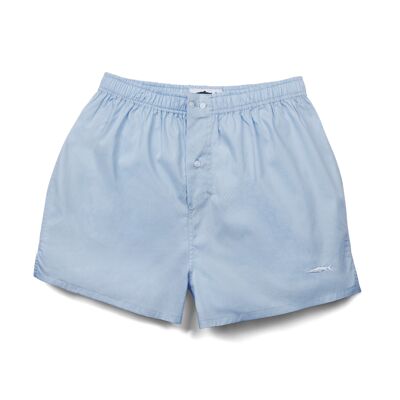 Hellblaue, schlanker geschnittene Boxershorts