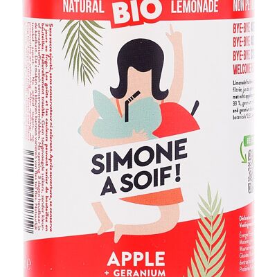 Simone is thirsty! Apple + Geranium (non-sparkling)