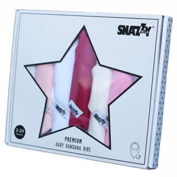 Ensemble de 7 bavoirs bandana Snazzy Kid® pour bébé - Filles 2