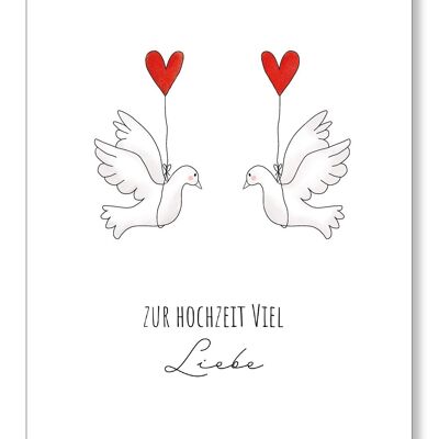 2 doves wedding card