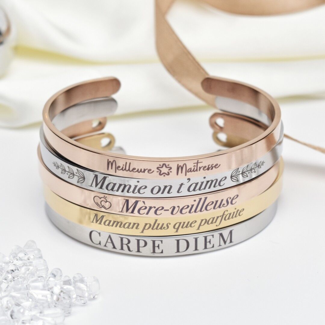 Mystical Message Gemstone + Sterling Silver stretch bracelets (sold  individually)