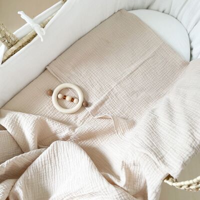 Lightweight maxi swaddle baby blanket - Gauze Latte