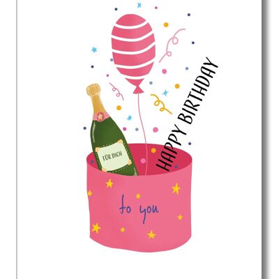 Caja de cumpleaños rosa