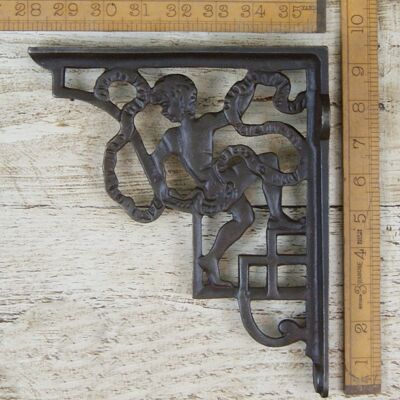 Shelf Bracket CHERUB Dec Cast Ant Iron 9.5" x 8.0"