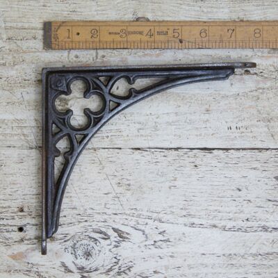 Shelf Bracket GOTHIC Design Antique Iron 7" x 7.75"