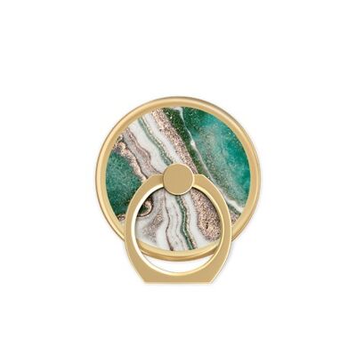 Anillo Magnético Montura Mármol Jade Dorado